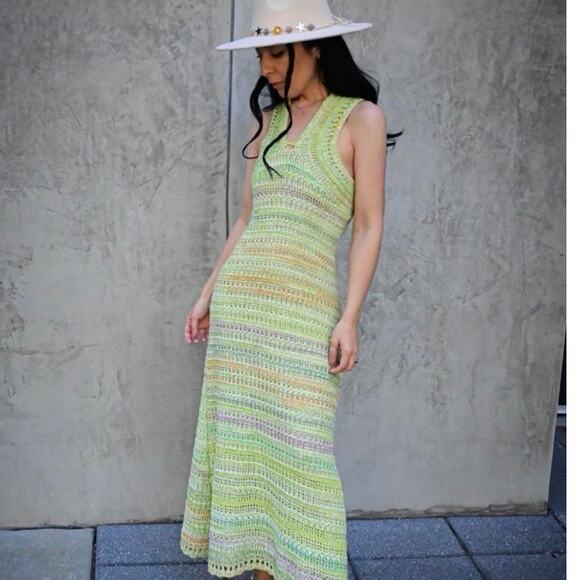 Zara Crochet Dress size small NWT Maxi rainbow Multicolored blogger favorite - Picture 5 of 16